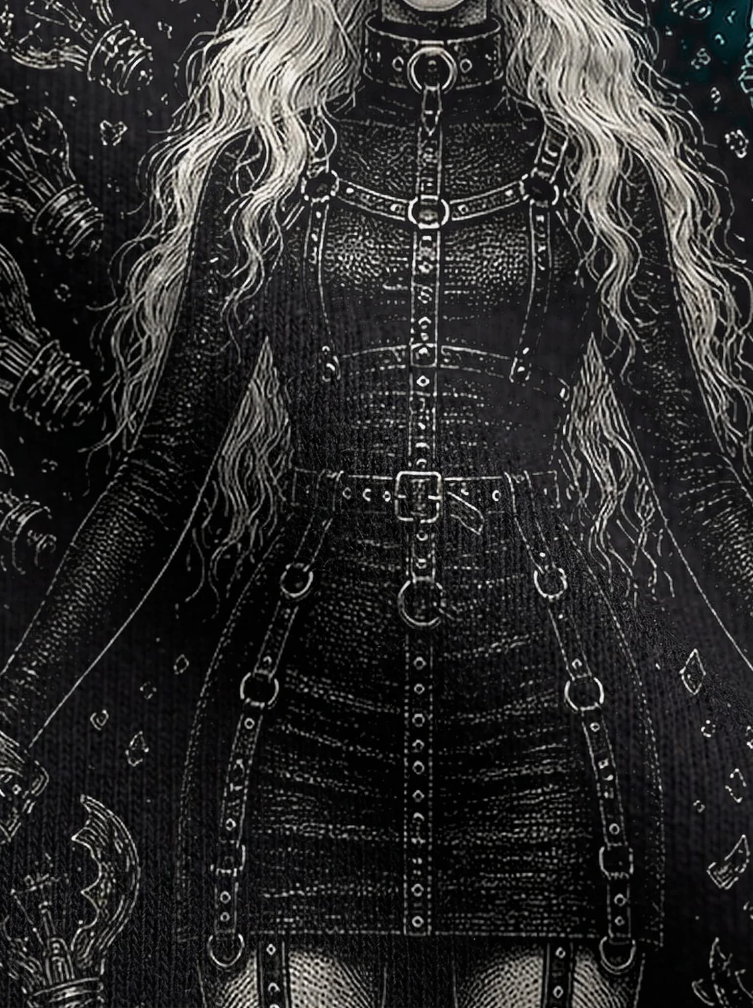Crystalix T-Shirt: print detail on fabric