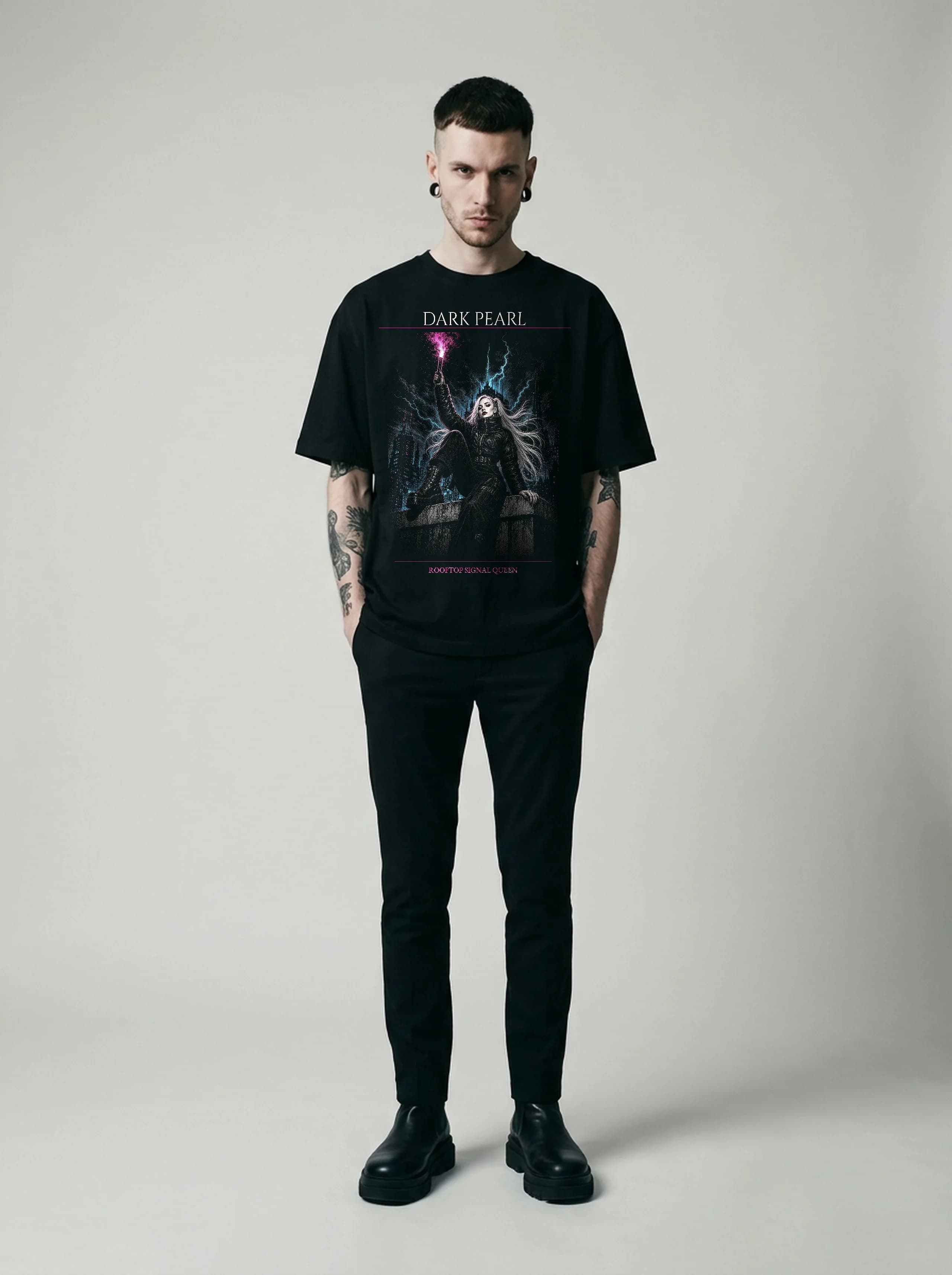 Dark Pearl T-Shirt: male model, full length