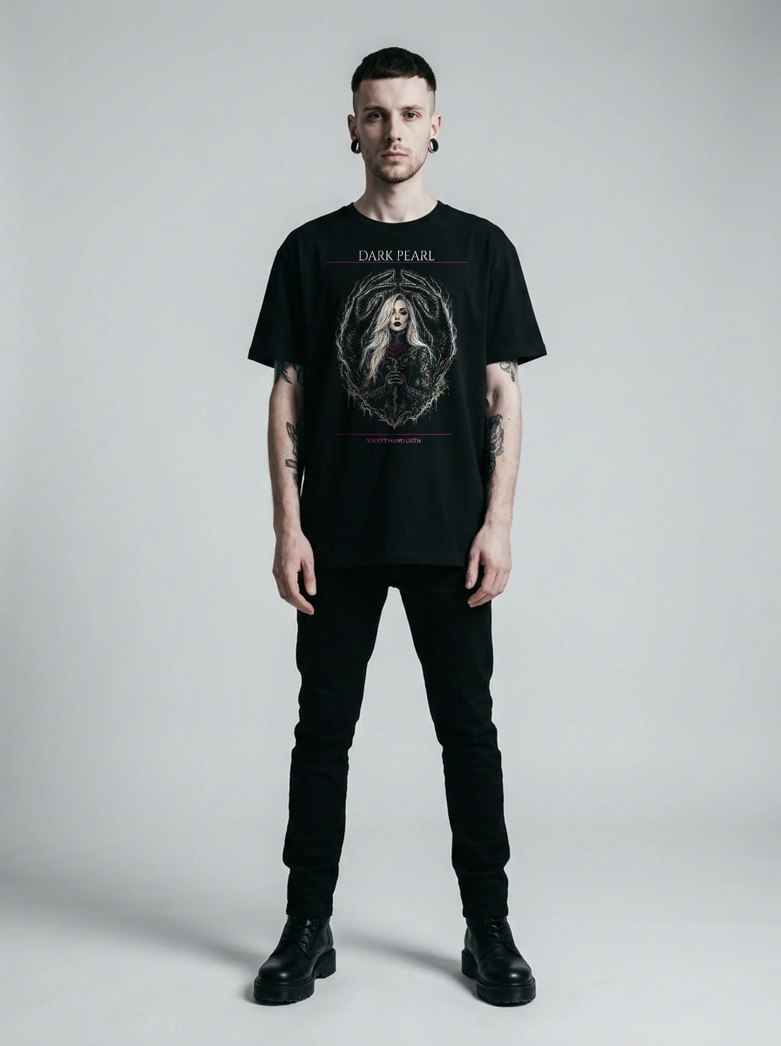 Dark Pearl T-Shirt: male model, full length