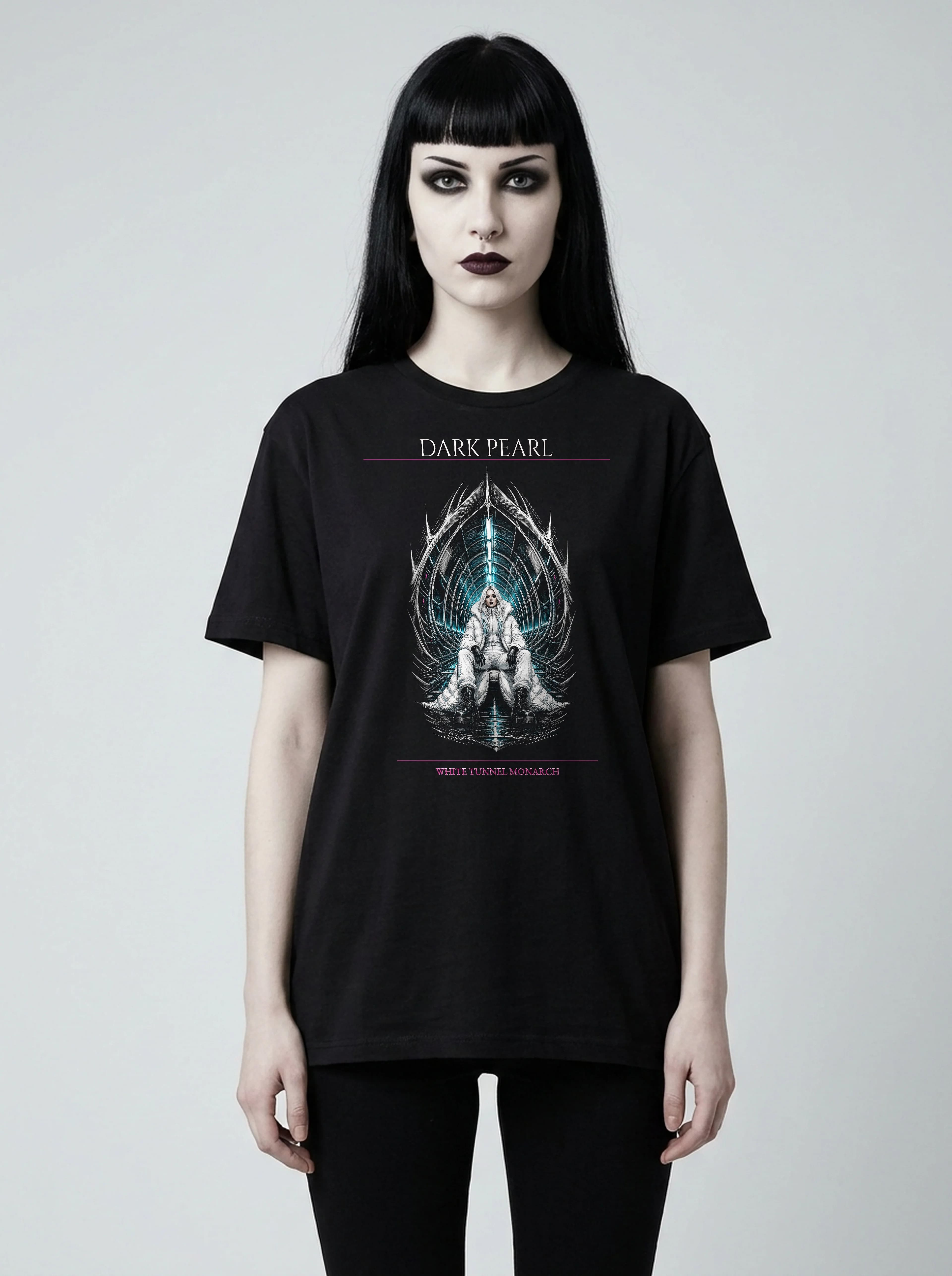Dark Pearl T-Shirt: female model, front view