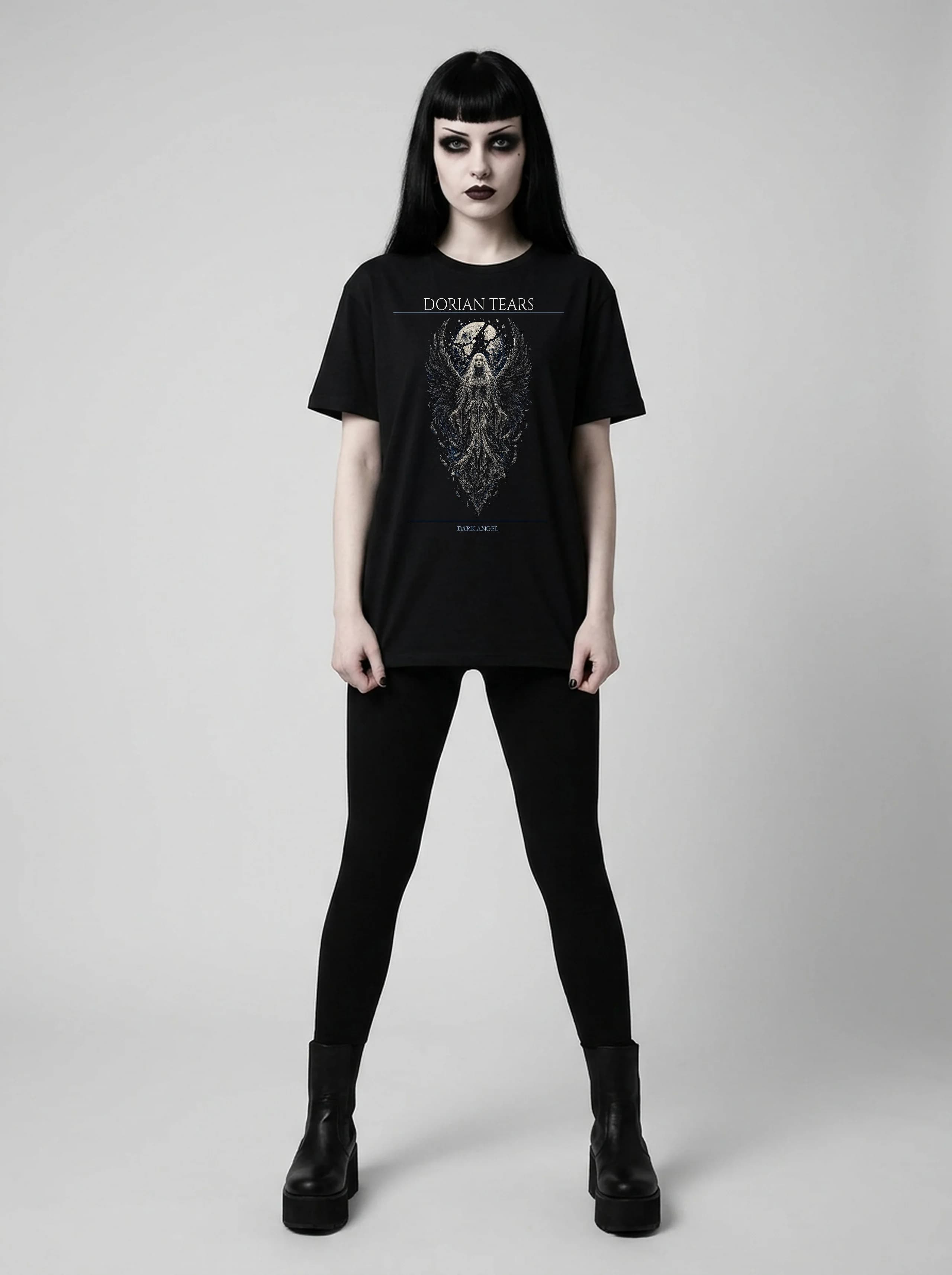 Dorian Tears T-Shirt: female model, full length