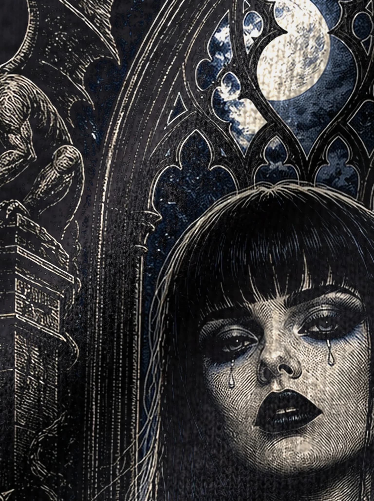 Dorian Tears T-Shirt: print detail on fabric