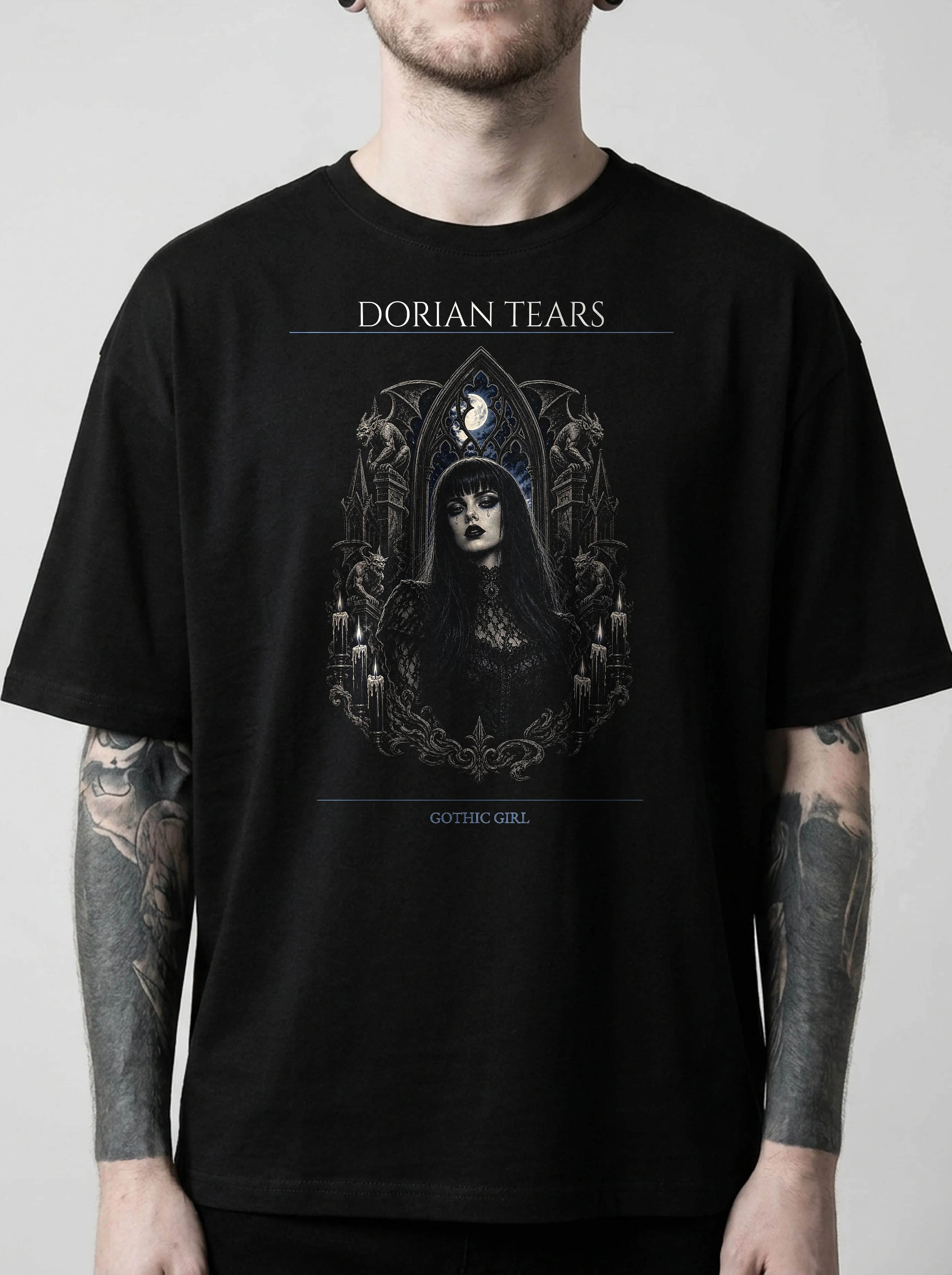 Dorian Tears T-Shirt: male model, chest detail