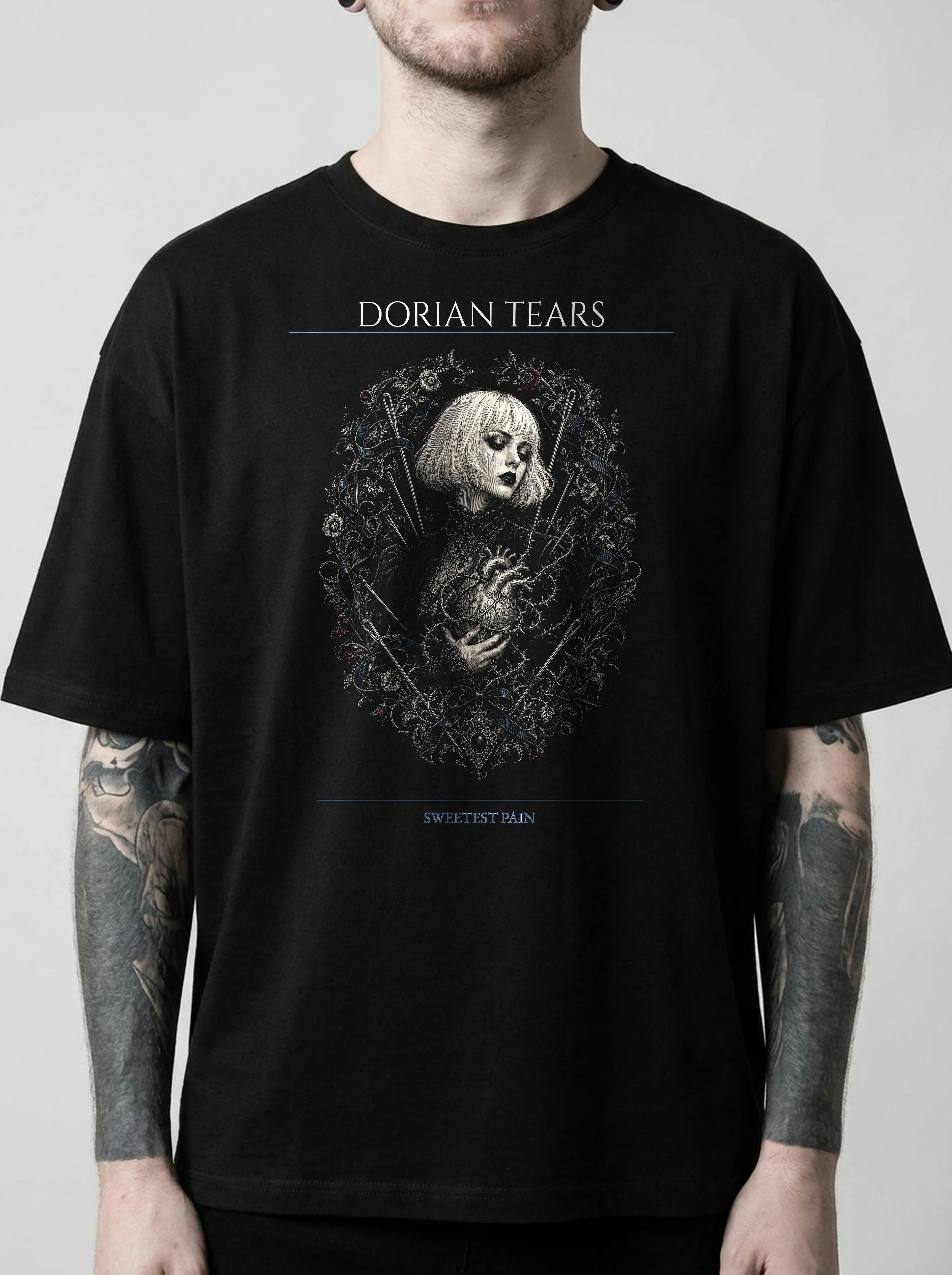Dorian Tears T-Shirt: male model, chest detail