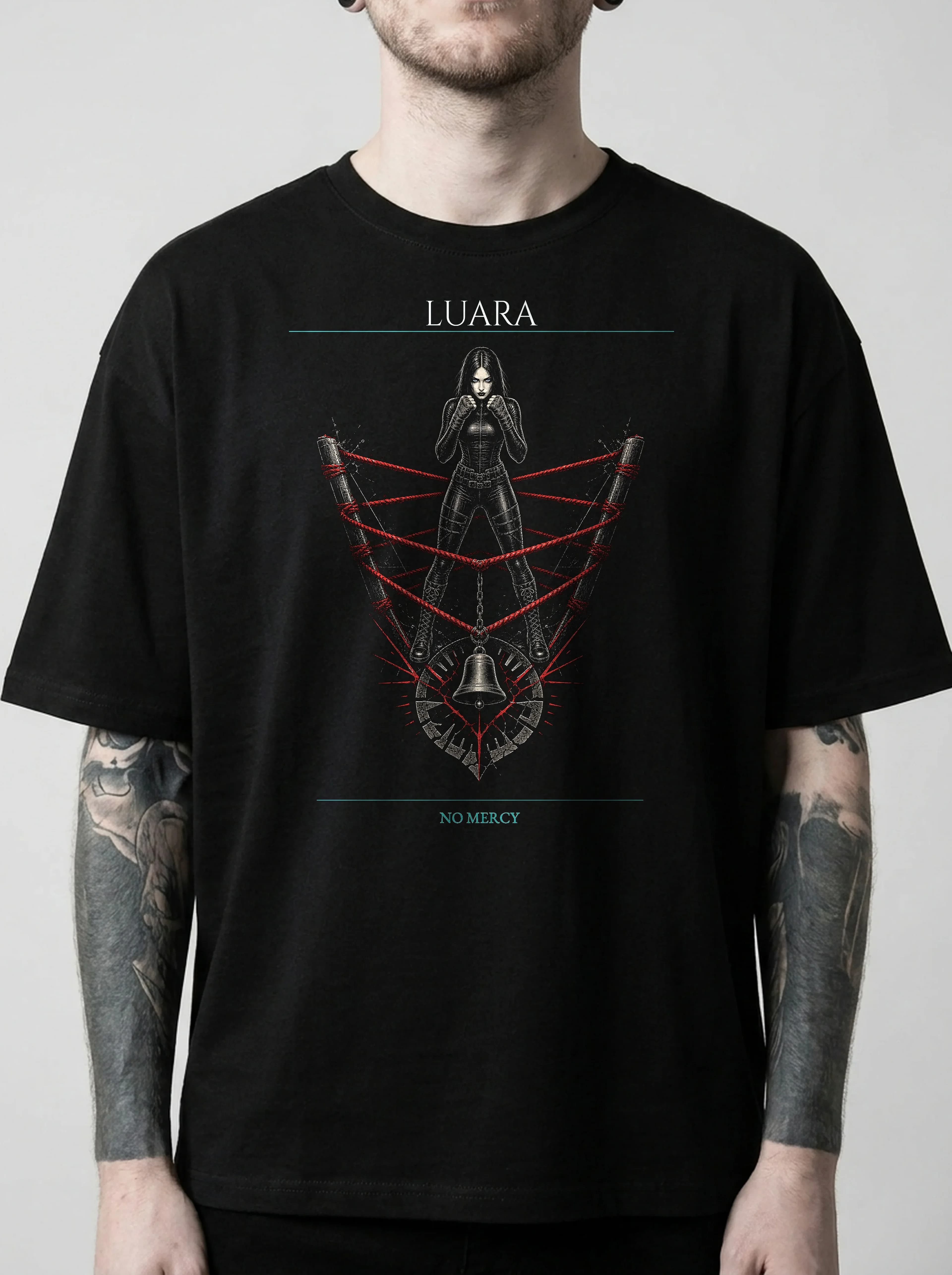 Luara T-Shirt: male model, chest detail