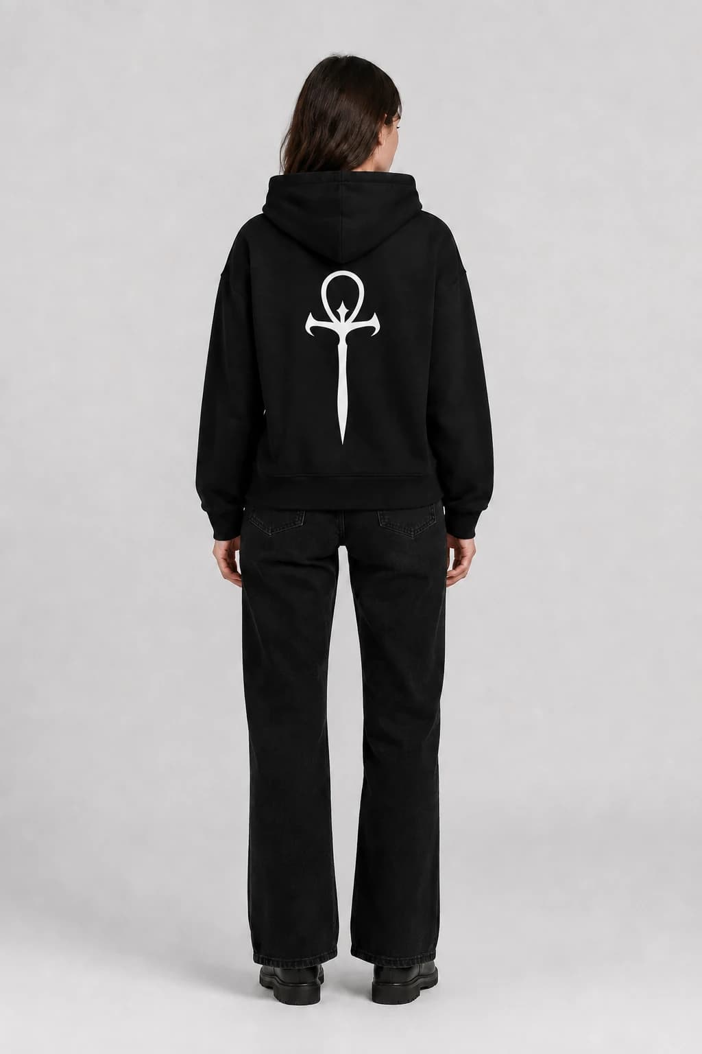 Nocturnal | Hoodie: female model, back view