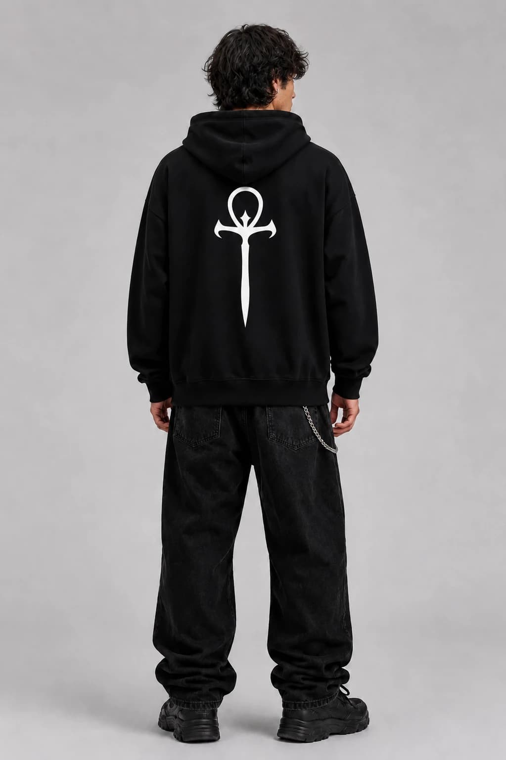 Nocturnal | Hoodie: male model, back view