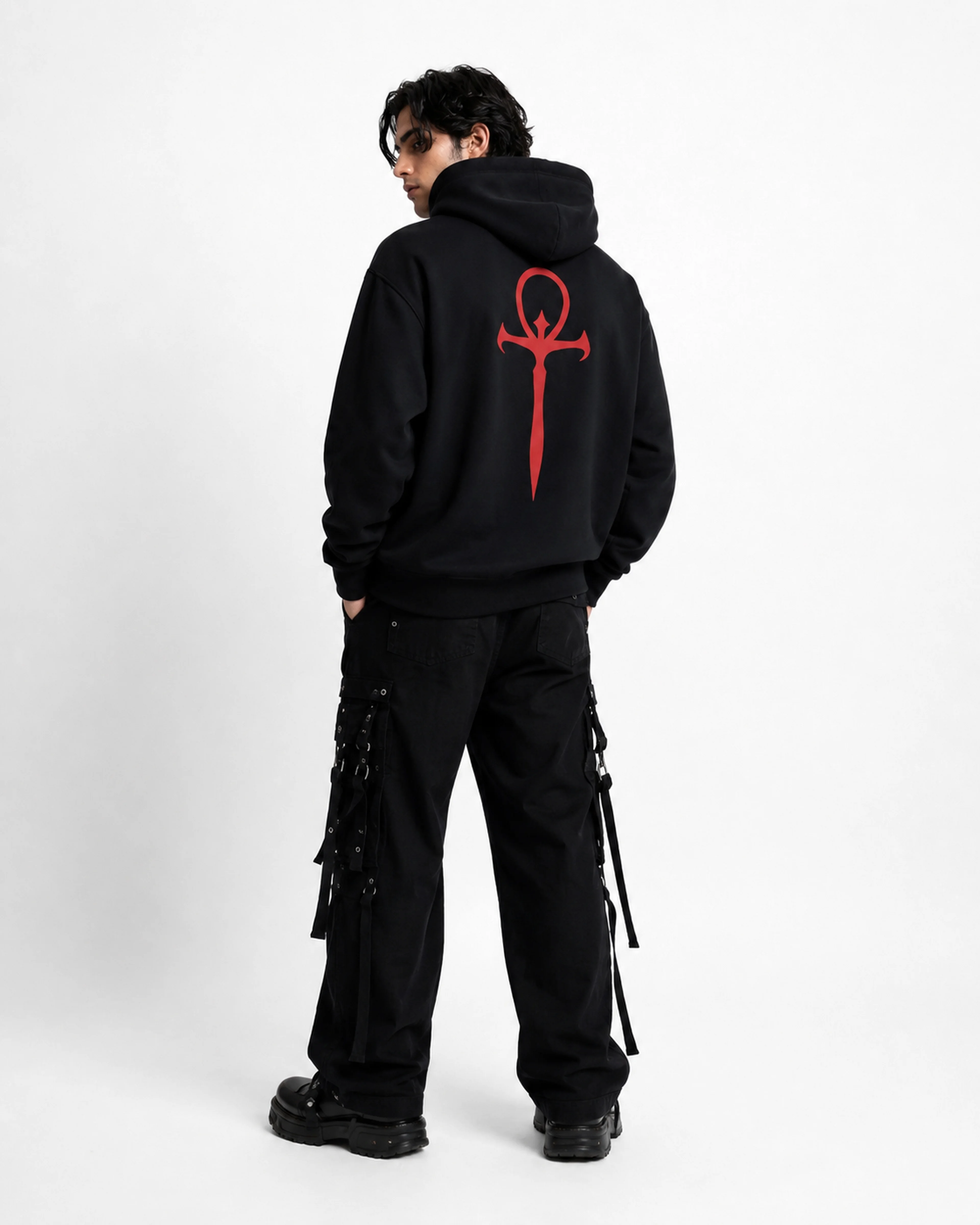 Nocturnal | Hoodie — male model, back view