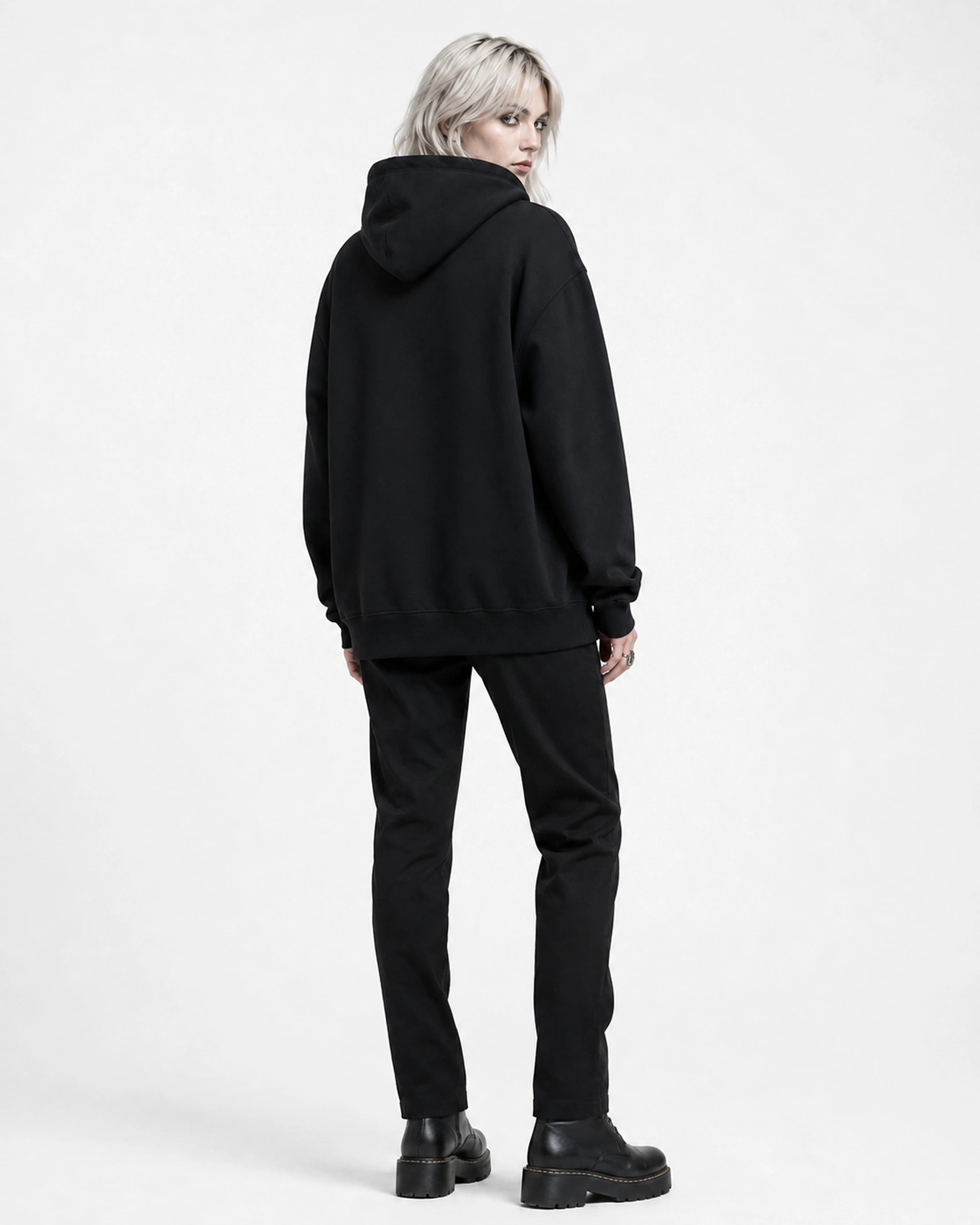 The Pale Mourning | Hoodie: female model, back view
