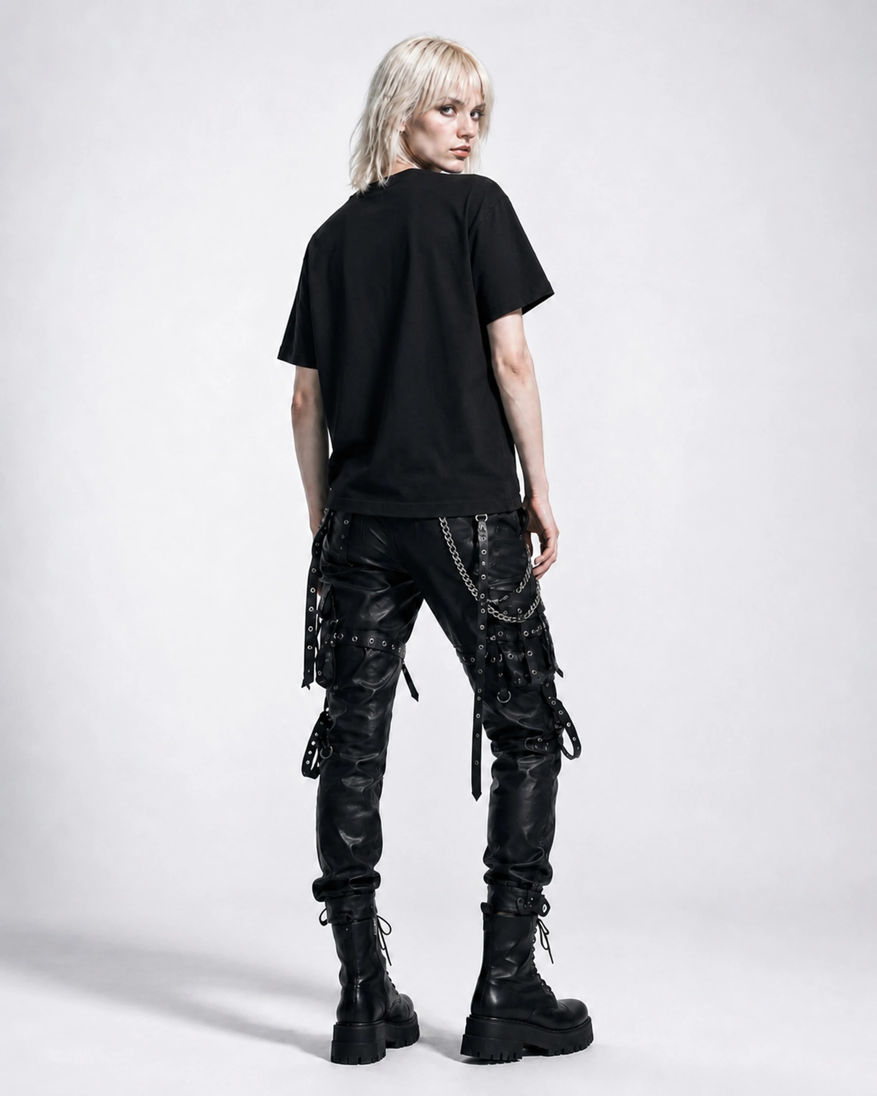 The Pale Mourning | T-Shirt: female model, back view