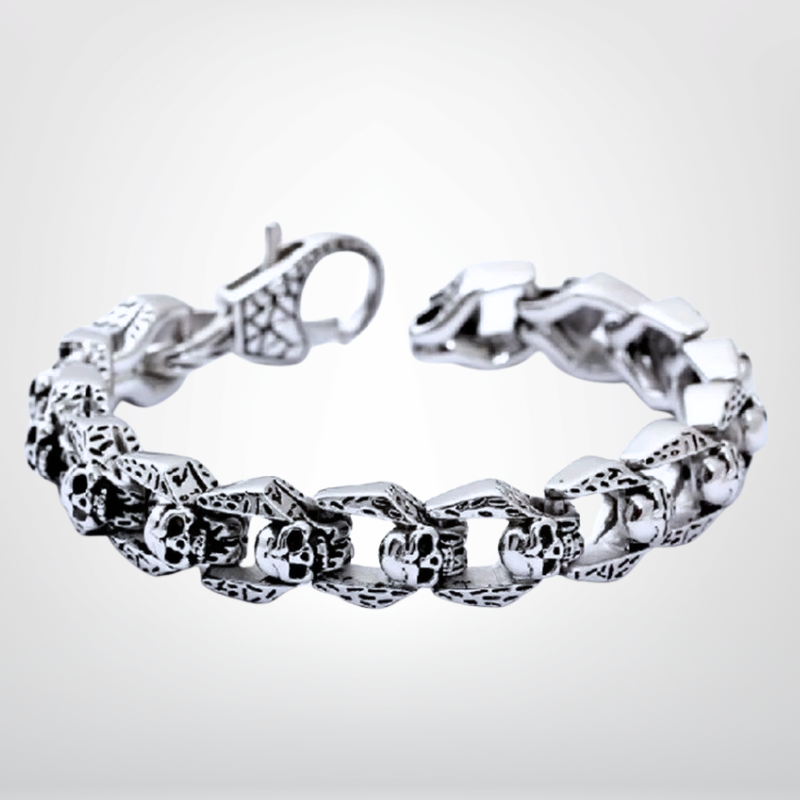 Cyvril | Dark Skull Bracelet - Titanium