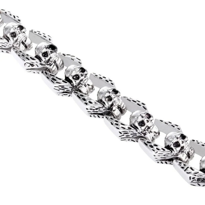 Cyvril | Dark Skull Bracelet - Titanium