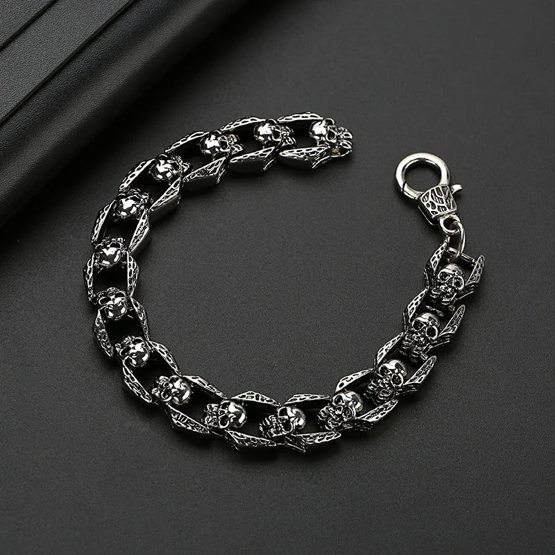 Cyvril | Dark Skull Bracelet - Titanium